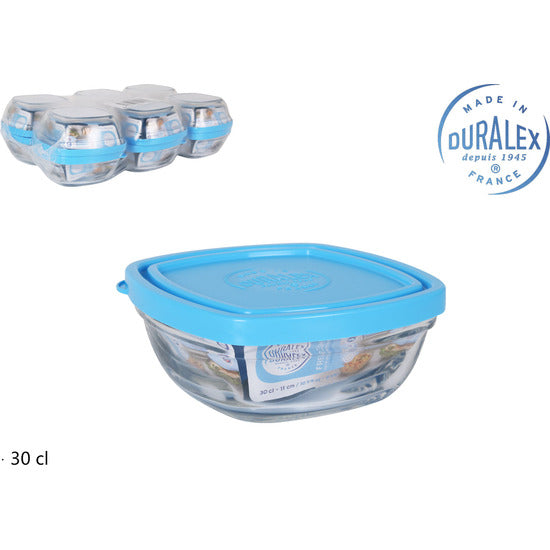 DURALEX STACKABLE BOWL WITH SQUARE LID