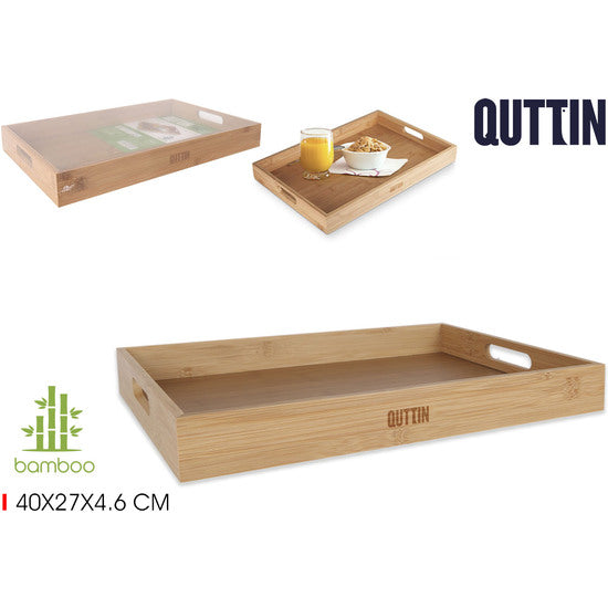 2 BANDEJAS BAMBU 40X27X4,6CM QUTTIN