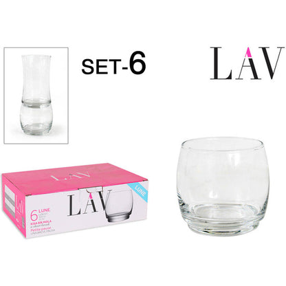 SET OF 6 GLASS GLASSES 325CC LUNE