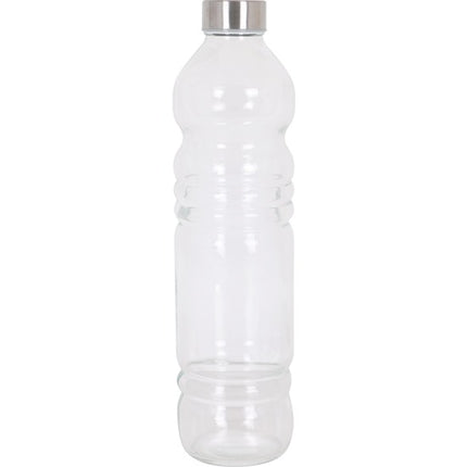 BOTELLA VIDRIO 1L TAPÓN METALIZADA 8X31CM ANNA