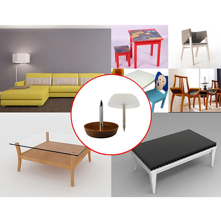 1000 Protectores de Suelo para sillas y Muebles Deslizante antiruido antiarañazo fijación Permanente pua Blanco y marrón