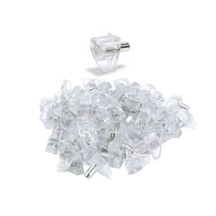 Suporte de prateleira de madeira com pino de metal, Ø 5, Aço e Plástico, 1000 unidades.