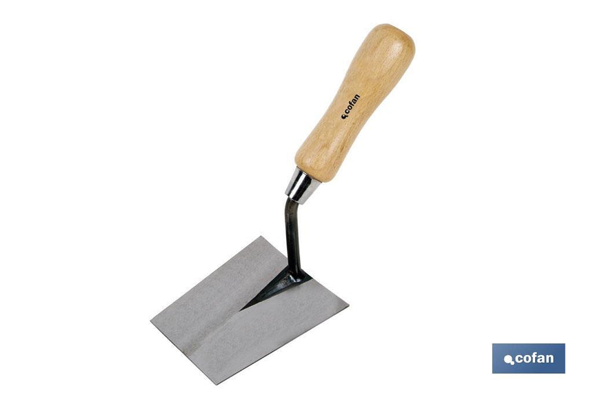 Paleta forjada modelo Alicatador | Medidas: 120 x 120 x 65 mm de longitud | Para la construcción | Mango de madera