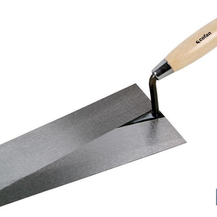 Paleta forjada punta cuadrada | Longitud: 250 x 130 x 65 mm | Para la construcción | Mango de madera