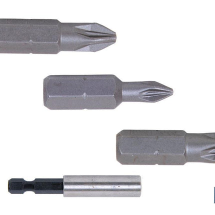 Kit de puntas de atornillar y adaptador | Contenido 3 puntas Pozi drive y un adaptador | Modelo 1/4 PZ