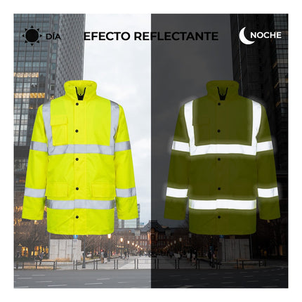 Parka Alta Visibilidad Lluvia Talla XXL. 100% Impermeable. Parka Impermeable Trabajo