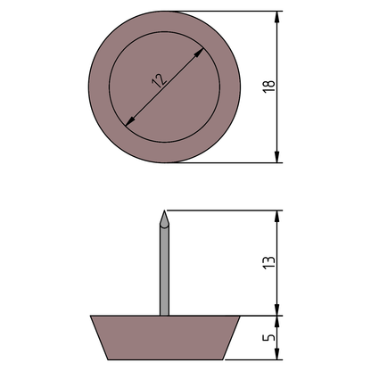 1000 Protectores de suelo tacos para sillas mesas muebles deslizante anti ruido anti arañazo 18mm.