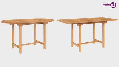 Extendable garden table solid teak wood 110-160x80x75 cm