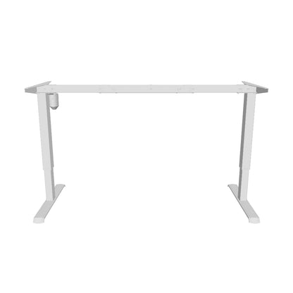 Motorized height-adjustable table, Black/white paint, Steel. 