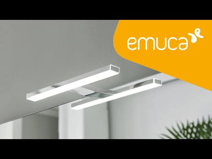 Emuca Gemini LED bathroom mirror spotlight (AC 230V 50Hz), no converter required, L233mm, 4,000K natural white light, Plastic and Aluminium, Chrome