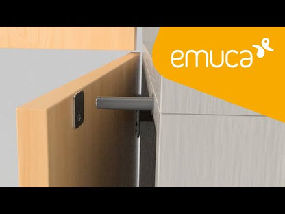 Emuca Set of 10 door catches to screw into the furniture with Push Lite adjustment, length 80mm, Magnetic, Plastic, Grey