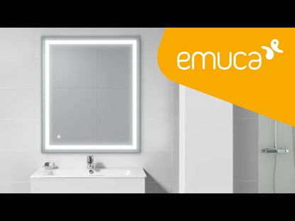 Emuca Heracles bathroom mirror with frontal and decorative LED lighting, AC 230V 50Hz, 34W, Plastic and Glass