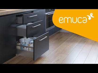 Emuca Vertex 60kg external drawer, height 178mm, depth 500mm, Steel, Anthracite grey