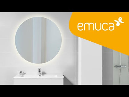 Emuca Espejo de baño Cassiopeia con iluminación LED decorativa, diámetro 60cm, AC 230V 50Hz, 20W y 12W, Aluminio y Cristal