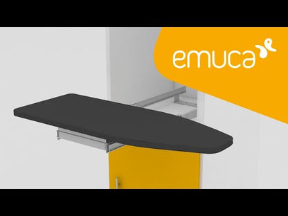 Emuca Iron 180 folding and removable ironing board for furniture, rotating, steel and wood