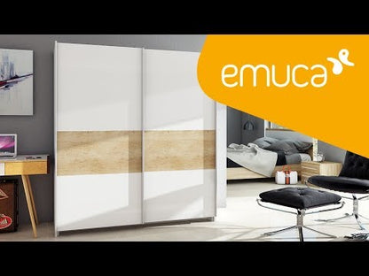 Emuca Hardware kit for 2-door sliding wardrobe with Neco soft-closing, 16mm thick, boards not included, Metallic grey