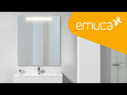 Emuca Espejo de baño Pegasus con iluminación LED frontal, rectangular 600x700mm, AC 230V 50Hz, 6W, Aluminio y Cristal