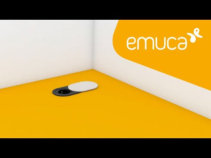 Emuca Multiconnector with sliding cover Vertikal Flat 60, diameter 60mm, 1 Schuko type socket, 1 USB type A, Steel and Plastic, Stainless steel