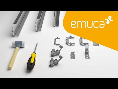 Emuca Kit of 2 central Gola profiles for kitchen furniture, length 2.35m, with accessories, Aluminum