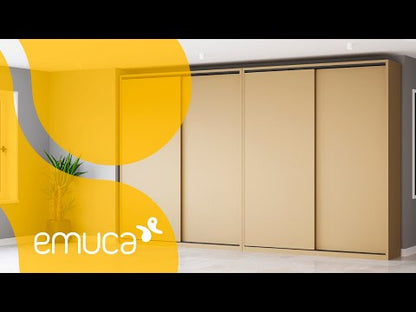 Emuca Hardware kit for 2 sliding doors and Flow soft-closing wardrobe with 2.35m surface rails, boards not included, Matt anodized