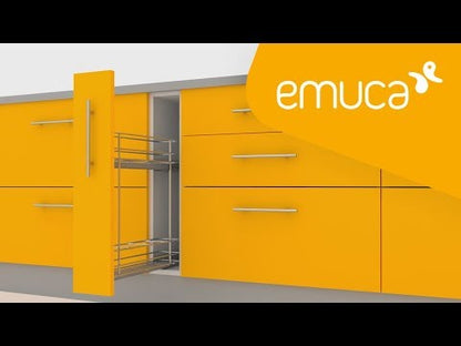 Emuca Supra removable side bottle rack with soft closing, 150mm module, Steel, Painted aluminium