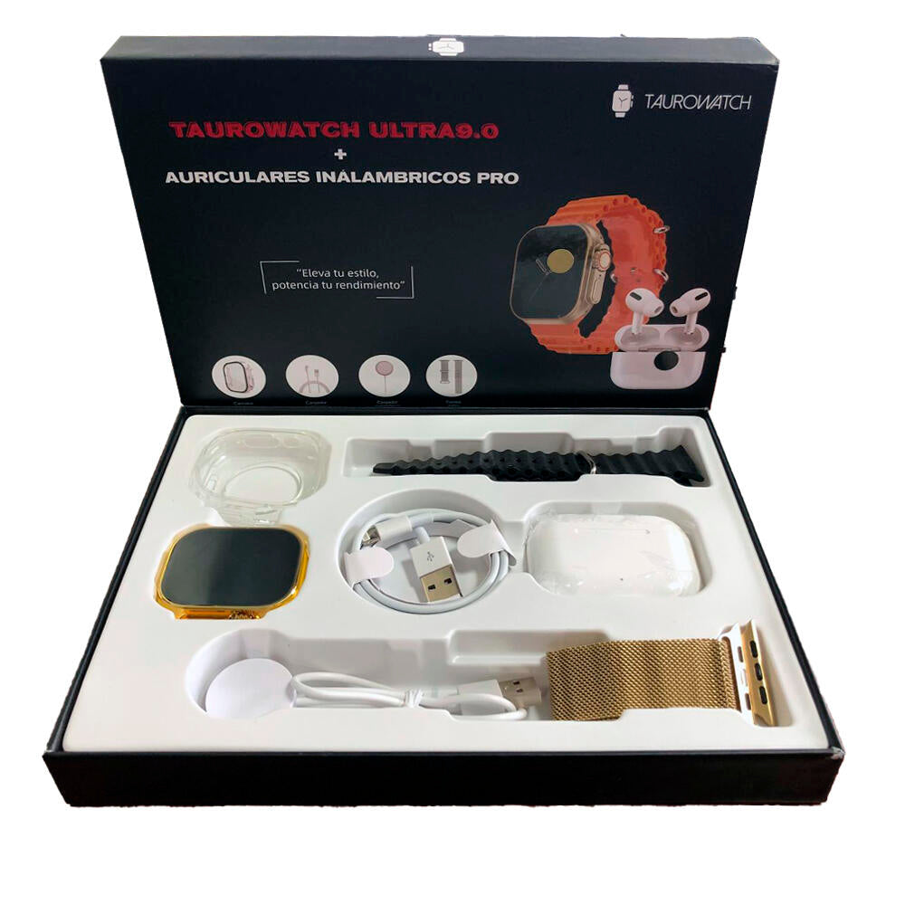 RELOJ ULTRA 9 + AURICULARES PRO