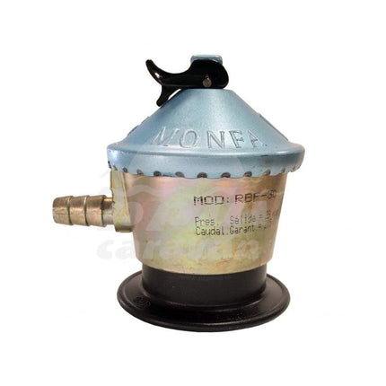 Monfa Butane Gas Regulator (30 Grms./cm2) Gas Artichoke, Butane Gas Regulator. Pressure 29 mbar. Flow rate 2.5 Kg/hour