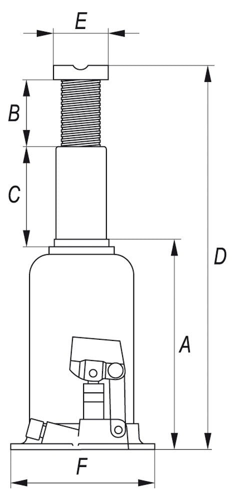 Gato Hidráulico de Botella YATO de 10 Toneladas YT-1714