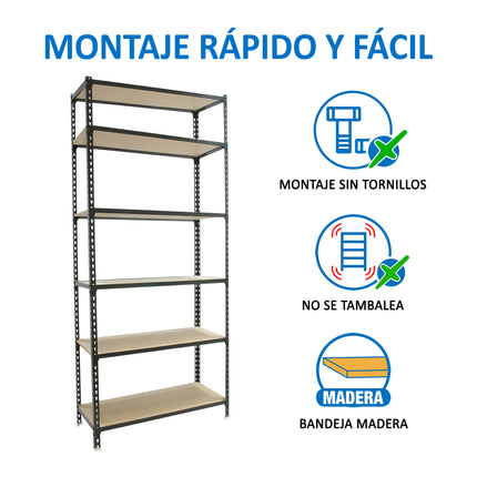 Estantería con baldas de madera Simonrack Maderclick PLUS