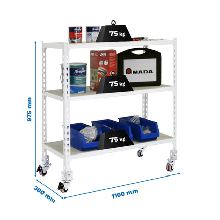 Estantería con baldas de madera Simonrack Maderclick Mobile Superplus