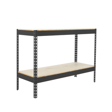 Estantería industrial Simonrack Simonforte 1200 x 600 mm Antracita + Madera 900 x 1200 x 600 mm 2 estantes