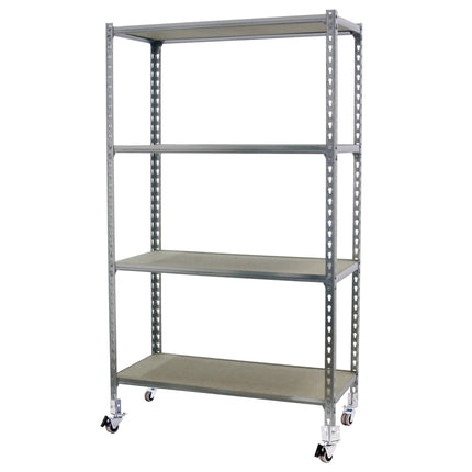Estantería con baldas de madera Simonrack Maderclick Mobile Superplus Galvanizado 1575 x 1100 x 500 mm · 4 estantes