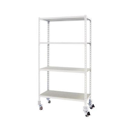 Estantería con baldas de madera Simonrack Maderclick Mobile MINI Blanco + Madera 1575 x 800 x 500 mm · 4 estantes