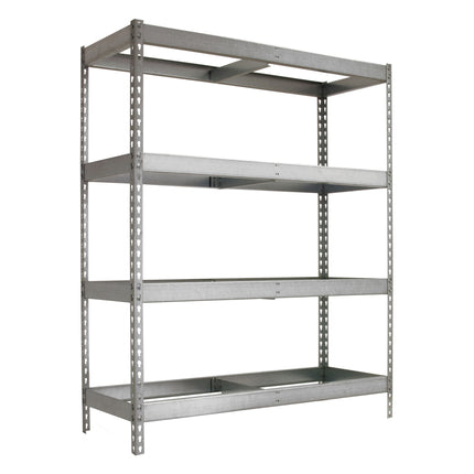 Estantería industrial Simonrack Simonforte fondo 450 mm, ancho 2100 mm Galvanizado 2000 x 2100 x 450 mm 4 estantes · 2106-4