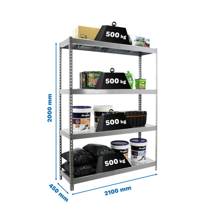 Estantería industrial Simonrack Simonforte fondo 450 mm, ancho 2100 mm