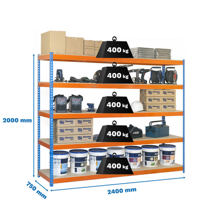 Estantería industrial Simonrack Simonforte 2400 x 750 mm
