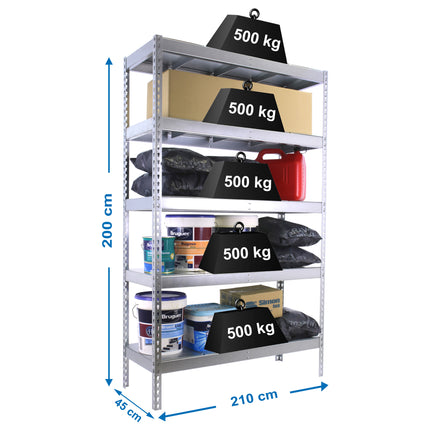 Estantería industrial Simonrack Simonforte fondo 450 mm, ancho 2100 mm