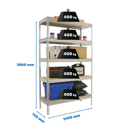 Estantería industrial Simonrack Simonforte 2400 x 750 mm