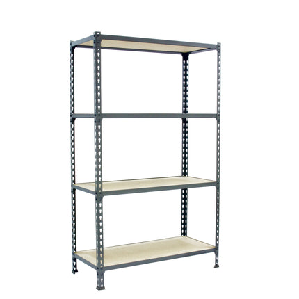 Estantería con baldas de madera Simonrack Maderclick Superplus Gris + Madera 1500 x 1100 x 500 mm · 4 estantes