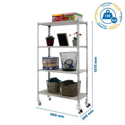 Estantería con baldas de madera Simonrack Maderclick Mobile 4/300