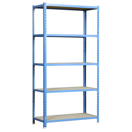 Estantería con baldas de madera Simonrack Maderclick Superplus Azul + Madera 2000 x 1100 x 500 mm · 5 estantes