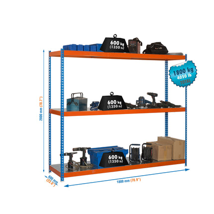 Estantería industrial Simonrack Simonforte 1800 x 600 mm