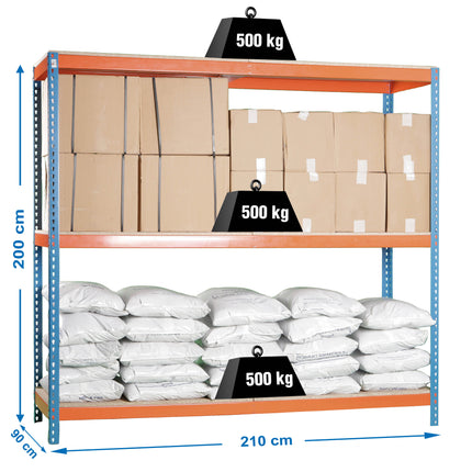 Estantería industrial Simonrack Simonforte fondo 900 mm, ancho 2100 mm