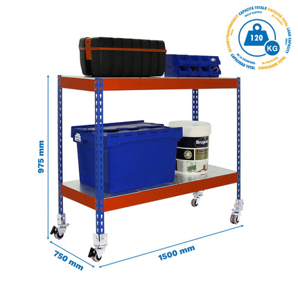 Estantería industrial Simonrack Simonforte fondo 450 mm, anchos 1200, 1800 y 2400 mm