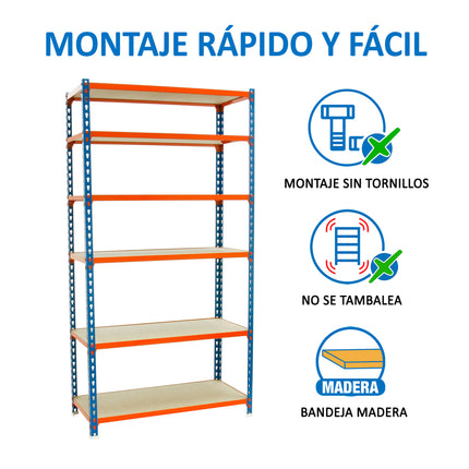 Estantería con baldas de madera Simonrack Maderclick Megaplus