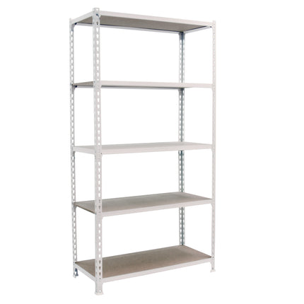 Estantería con baldas de madera Simonrack Maderclick MINI Blanco + Madera 1800 x 800 x 400 mm · 5 estantes