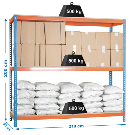 Estantería industrial Simonrack Simonforte fondo 600 mm, anchos 2100 y 2400 mm