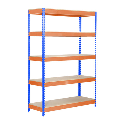 Estantería industrial Simonrack Bricoforte 1006-5 Chipboard Azul + Naranja + Madera