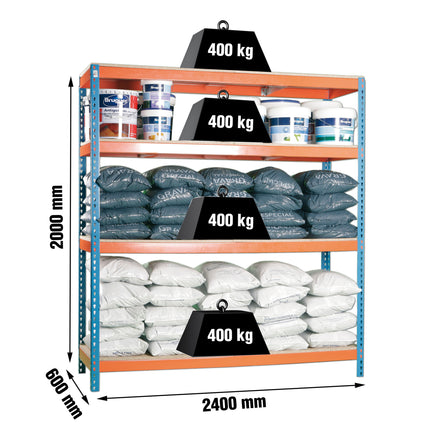 Estantería industrial Simonrack Simonforte fondo 600 mm, anchos 2100 y 2400 mm