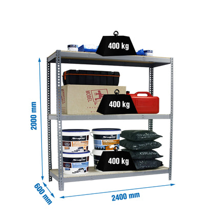 Estantería industrial Simonrack Simonforte fondo 600 mm, anchos 2100 y 2400 mm